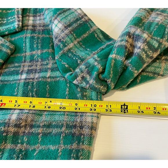 &Merci Plaid Knit Coat Collar Notched Lapel Sz L Lined Pockets Preppy Academia - Picture 10 of 11